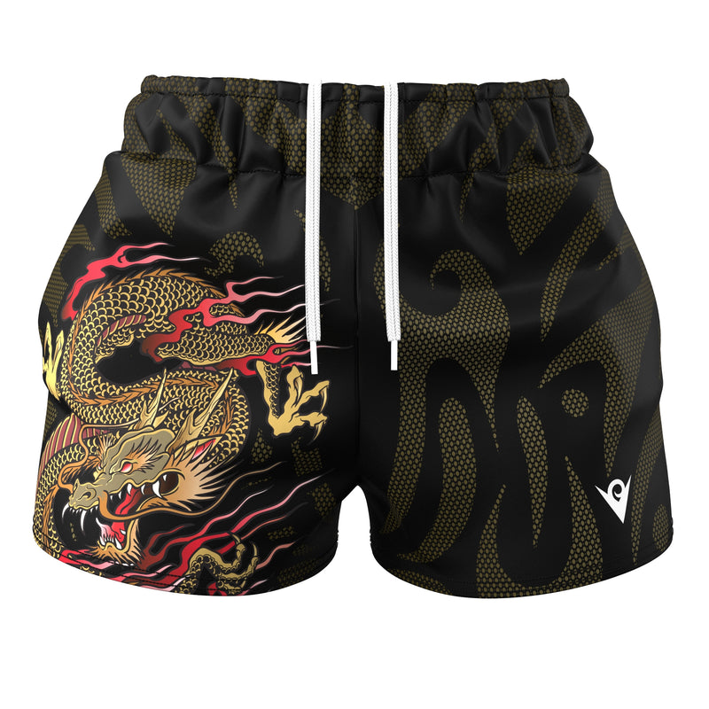 Carregue a imagem no visualizador da Galeria, Voxpell Dragon Warrior (Women&#39;s Sports Shorts - Recycled Polyester) Martial Warrior
