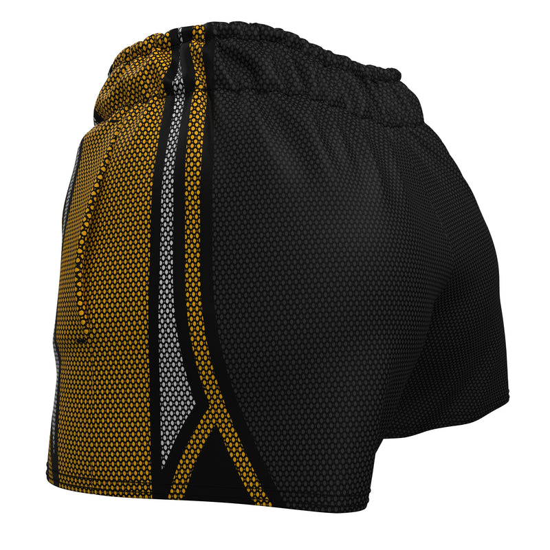 Carregue a imagem no visualizador da Galeria, Voxpell Galaxy (amarelo/cinza) (shorts esportivos femininos - poliéster reciclado) Excelsior
