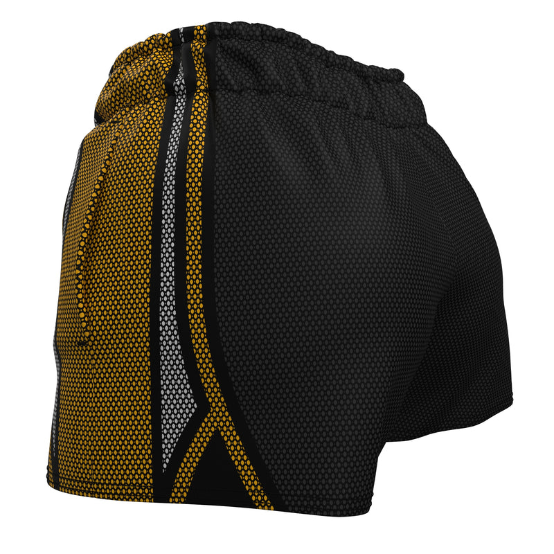 Load image into Gallery viewer, Voxpell Galaxy (amarelo/cinza) (shorts esportivos femininos - poliéster reciclado) Excelsior
