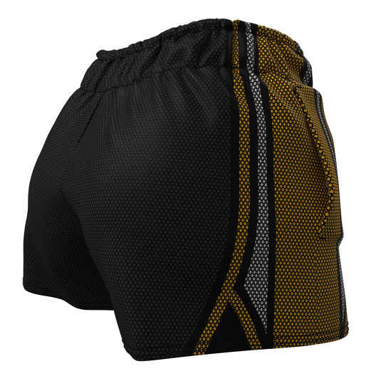 Voxpell Galaxy (amarelo/cinza) (shorts esportivos femininos - poliéster reciclado) Excelsior