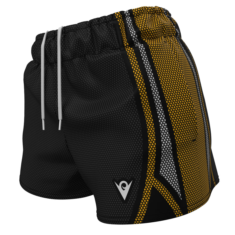 Load image into Gallery viewer, Voxpell Galaxy (amarelo/cinza) (shorts esportivos femininos - poliéster reciclado) Excelsior
