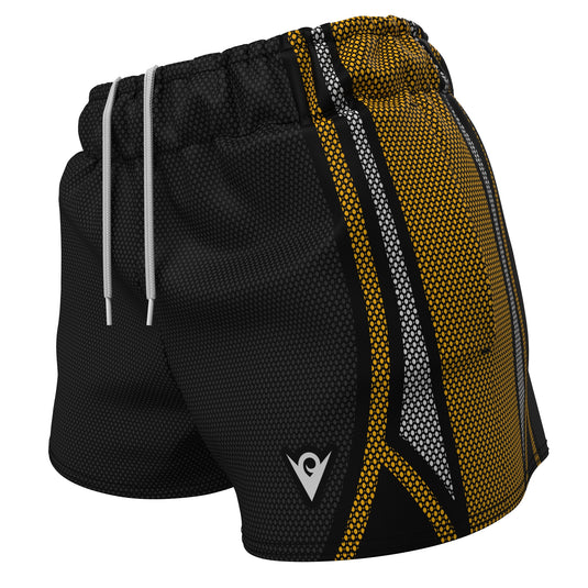 Voxpell Galaxy (amarelo/cinza) (shorts esportivos femininos - poliéster reciclado) Excelsior