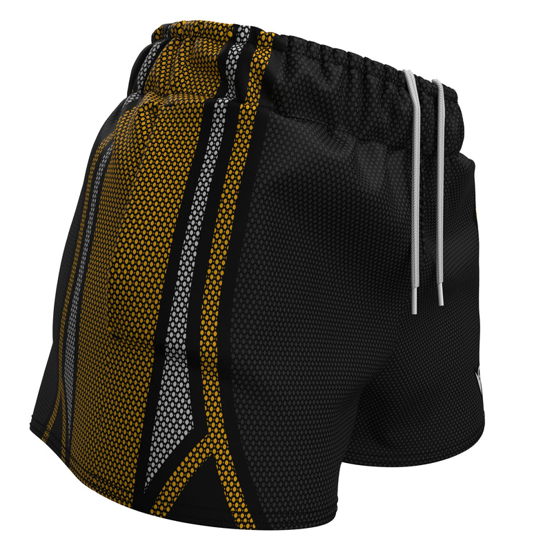 Load image into Gallery viewer, Voxpell Galaxy (amarelo/cinza) (shorts esportivos femininos - poliéster reciclado) Excelsior
