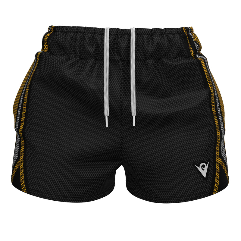 Load image into Gallery viewer, Voxpell Galaxy (amarelo/cinza) (shorts esportivos femininos - poliéster reciclado) Excelsior
