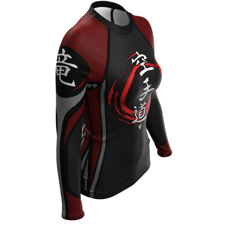 Load image into Gallery viewer, Karate-Do - Armadura de Treinamento (Rash Guard Feminina) Guerreira Marcial
