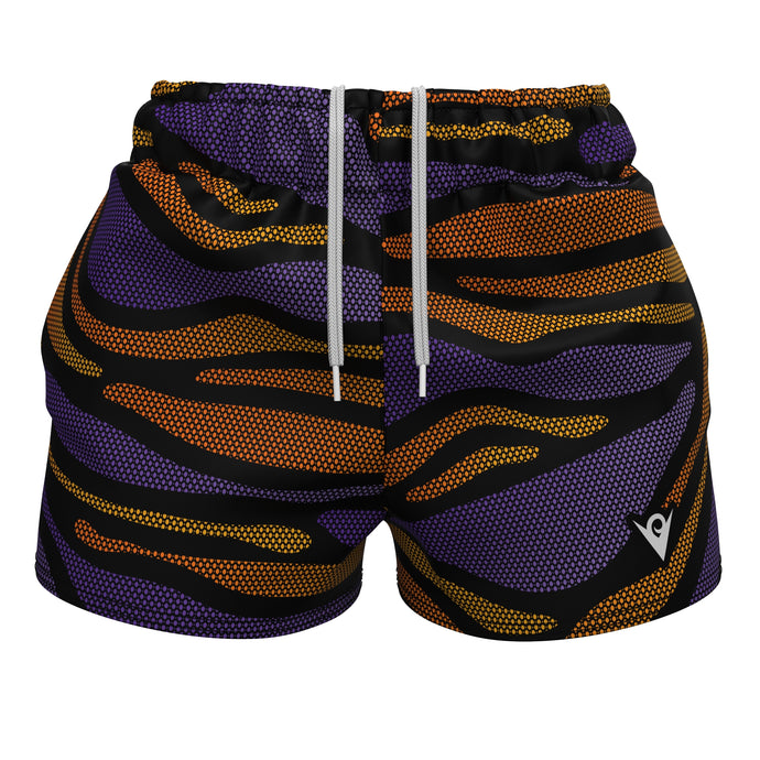 Tigerdelic (shorts esportivos femininos - poliéster reciclado)