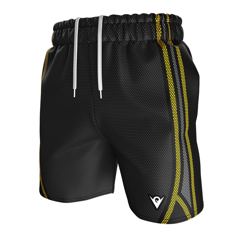 Carregue a imagem no visualizador da Galeria, Voxpell Galaxy (Yellow/Grey) (Men&#39;s Sports Shorts - Recycled Polyester) Excelsior
