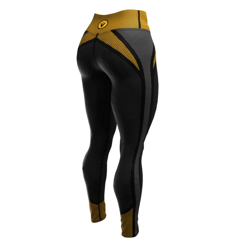 Carregue a imagem no visualizador da Galeria, Voxpell Galaxy (Yellow/Grey) (Women&#39;s Yoga Pants) Excelsior
